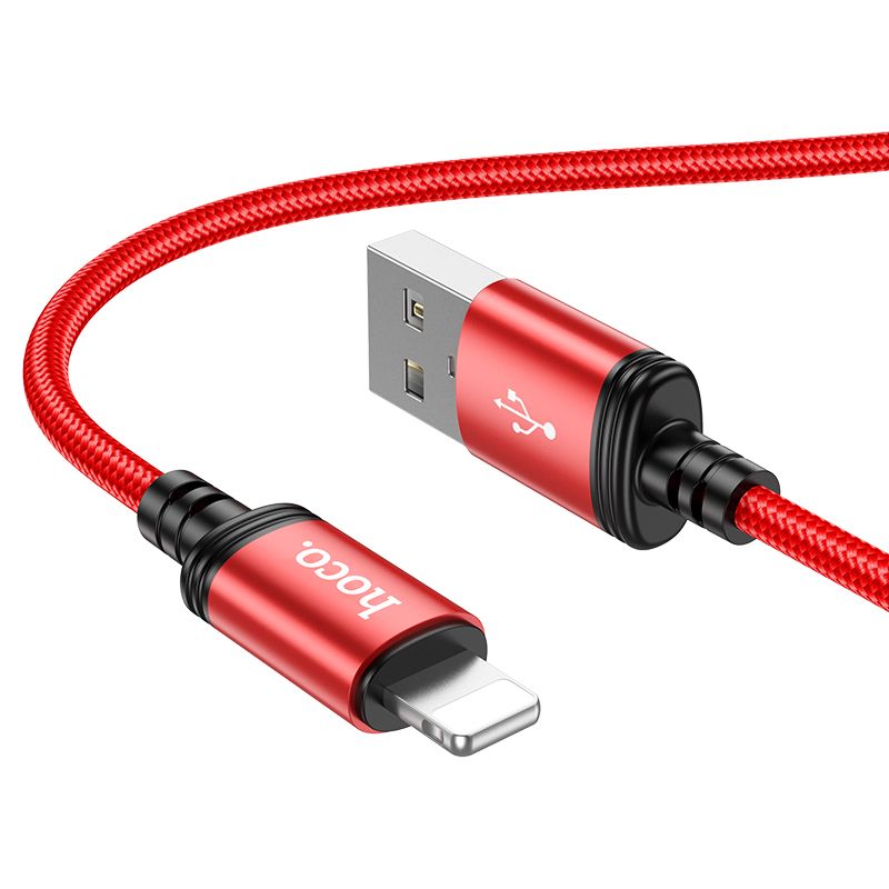 hoco Кабель для мобильных устройств USB 2.0 Type-A/Apple Lightning, 1 м, красный