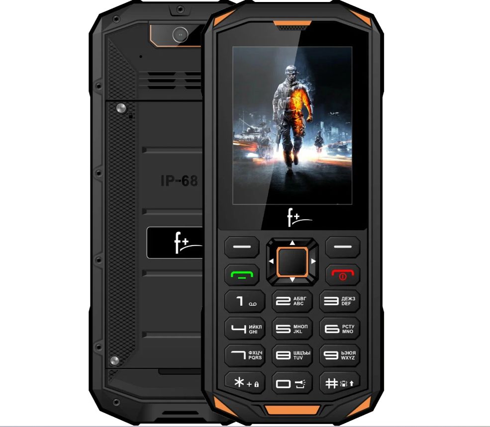 Защищенный IP-68 мобильный телефон F+ (Fly) R240 Black-orange