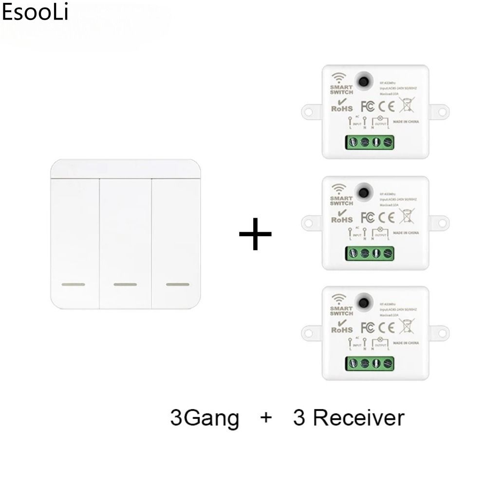 БеспроводнаянастеннаяпанельRF433МГцсдистанционнымуправлениемМини-релейныйприемникДомашнийсветодиодныйвыключательлампы