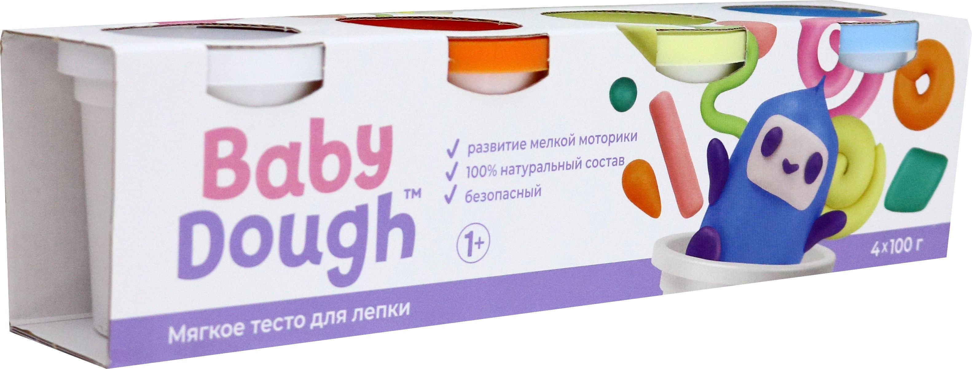 Тесто для лепки Baby Dough , 4 цвета