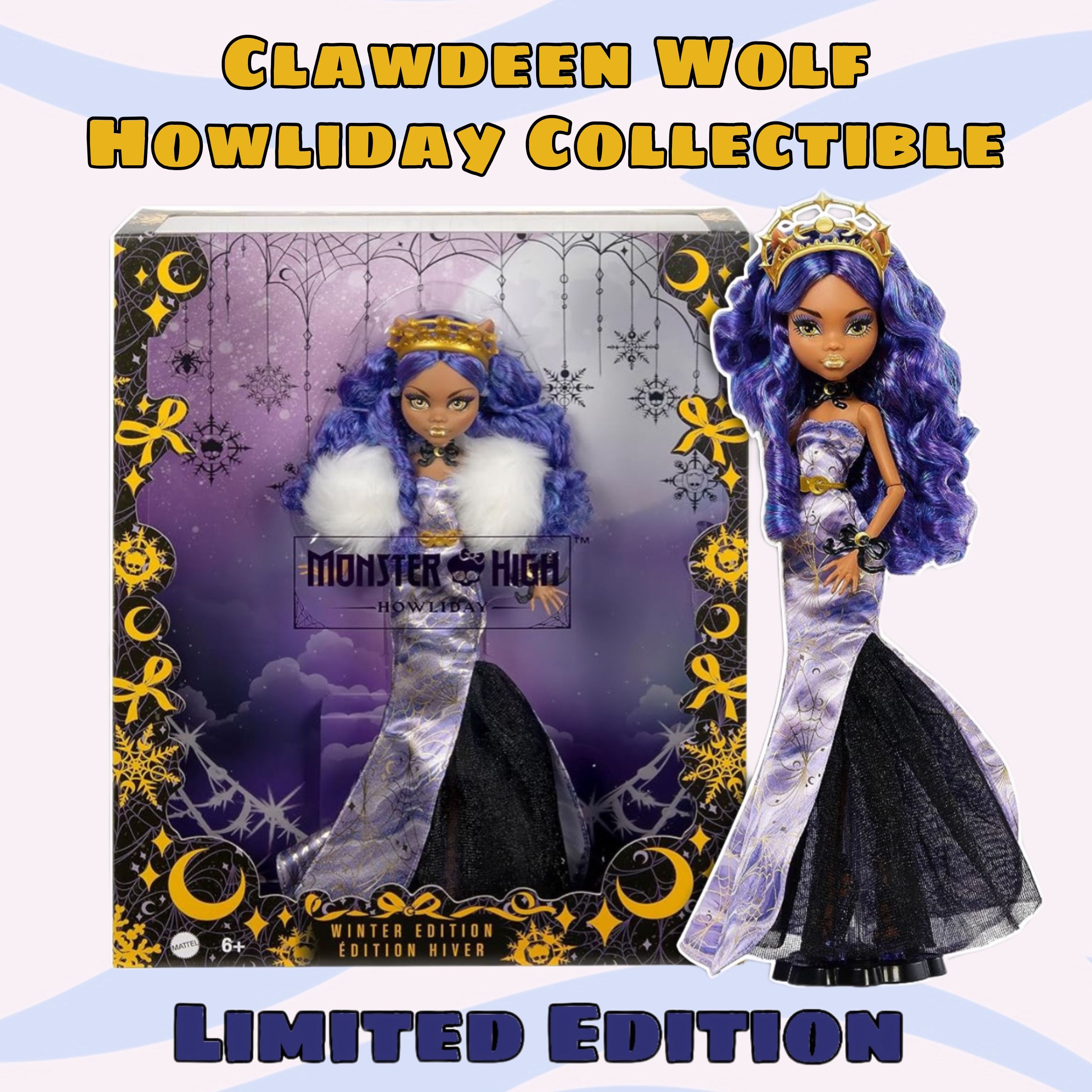 Monster High Clawdeen Wolf Howliday Collectible Монстер Хай Клодин Вульф  Новогодний выпуск 2023