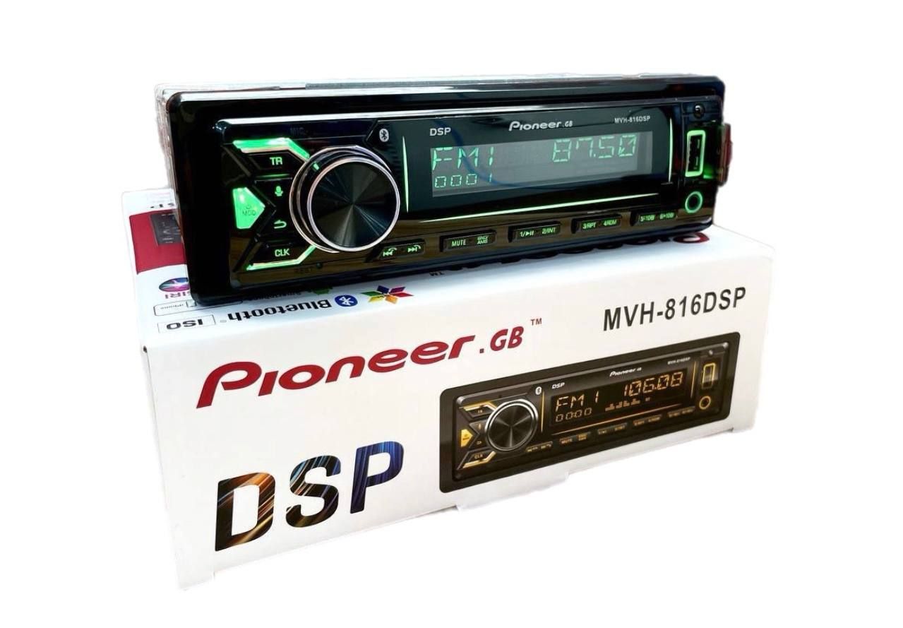 Магнитола Процессорная Pioneer GB MVH-816 DSP 55Wx4 Bluetooth / AUX / USB /  Управление с приложения / 40 настроек эквалайзера