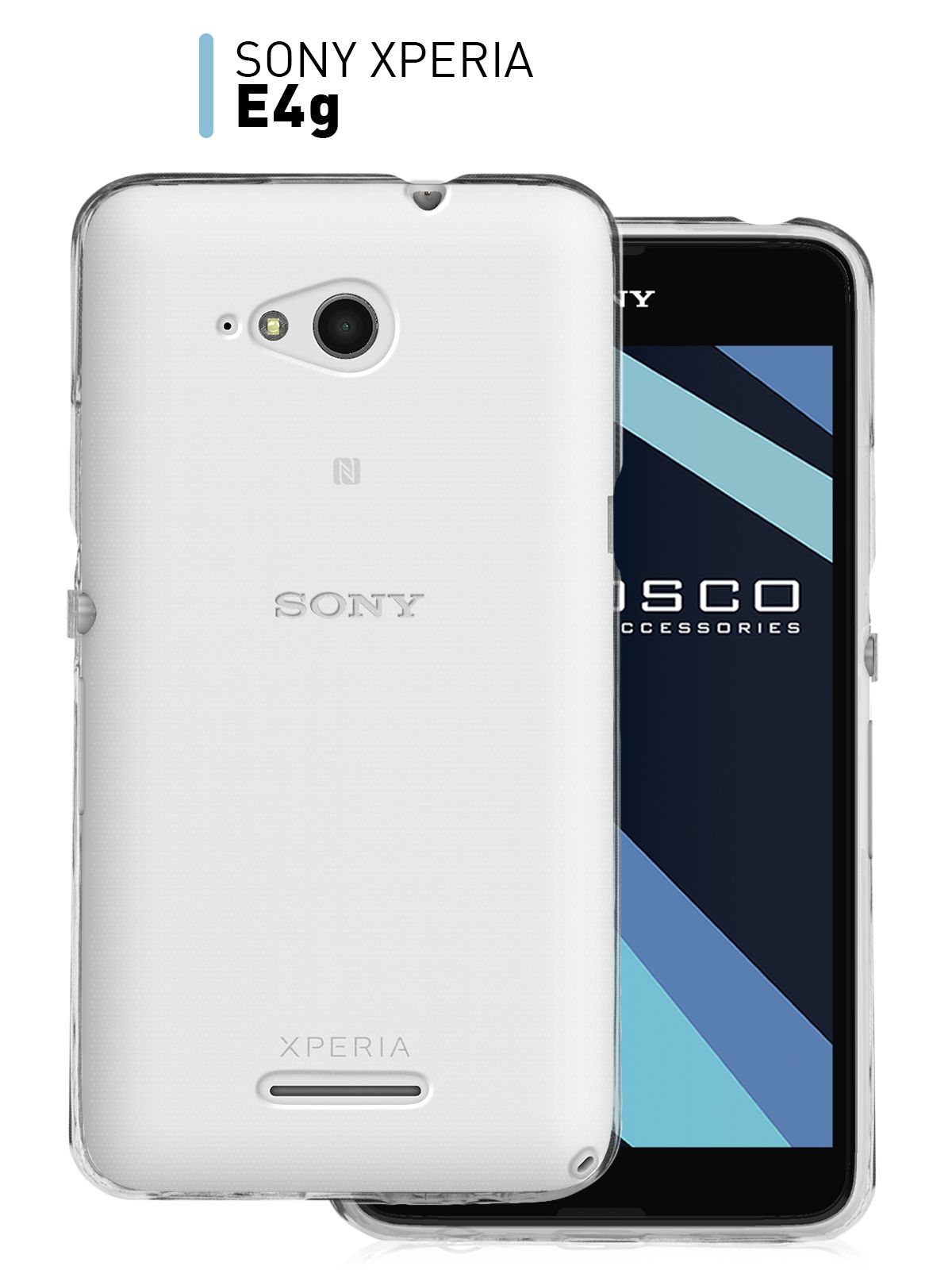 ЧехолдляSonyXperiaE4g(СониИксперияЕ4г)сзащитоймодулякамер,прозрачныйROSCO