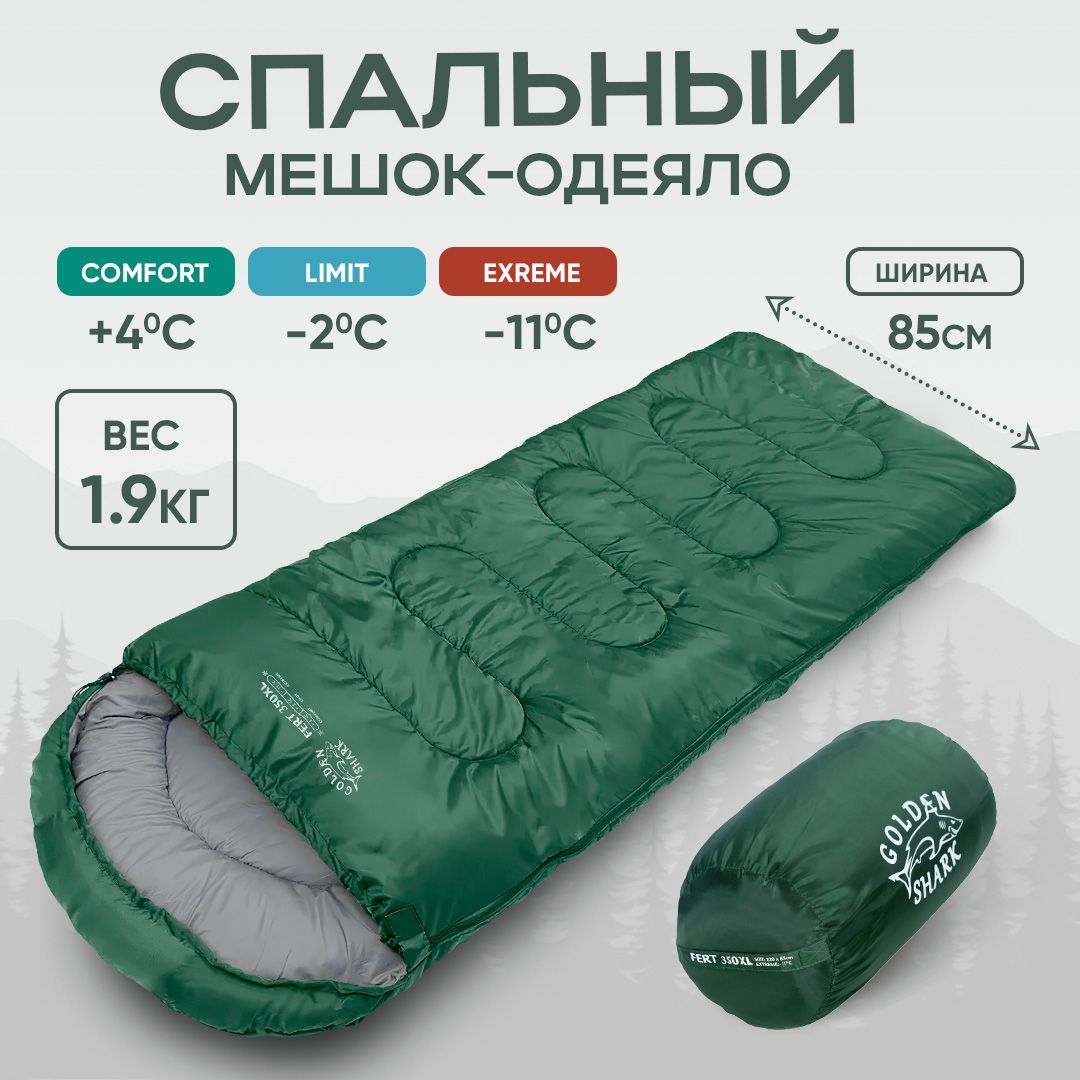 Спальный мешок туристический Golden Shark ELBE 350XL