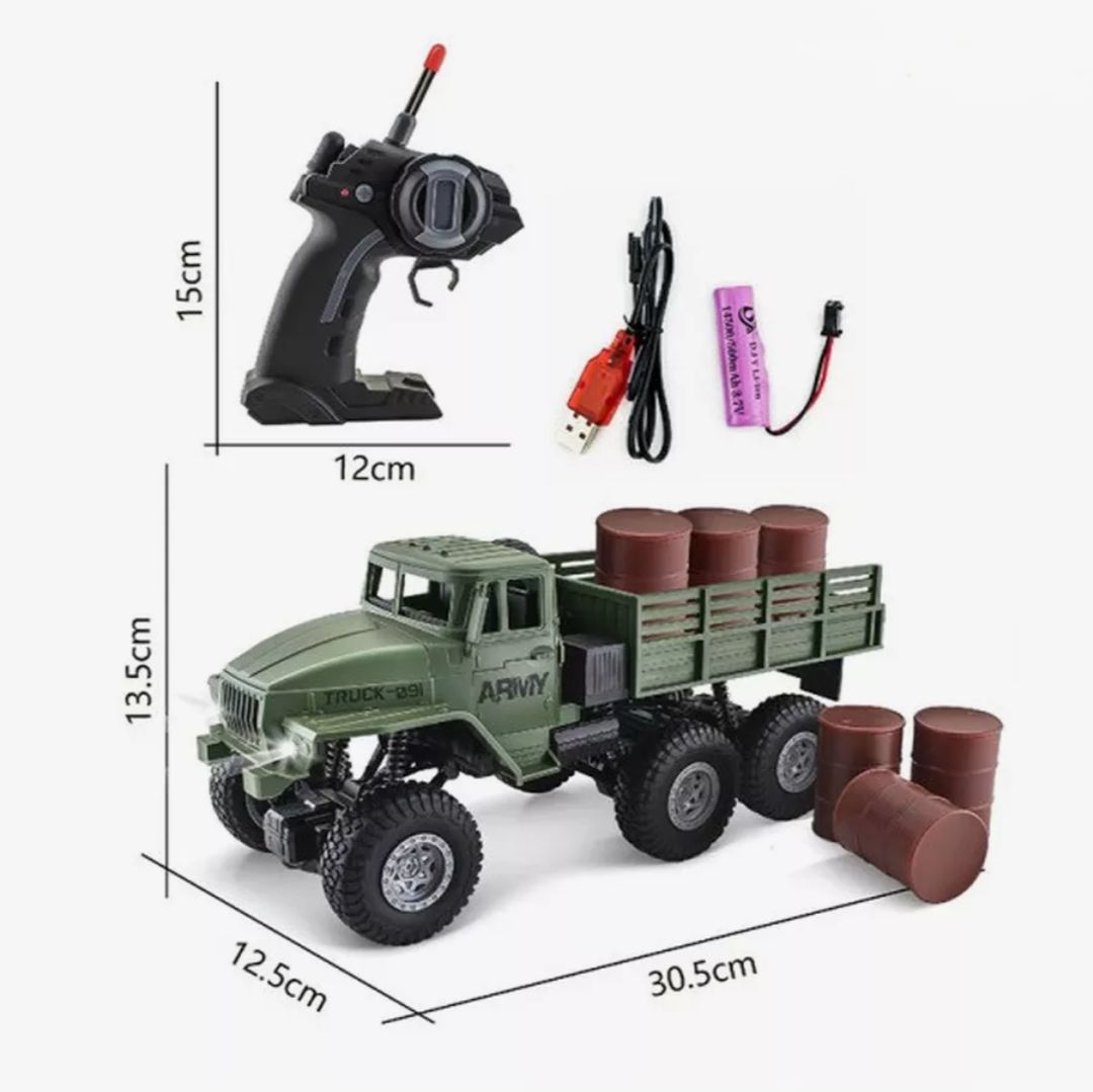 Военный грузовик УРАЛ радиоуправляемый бочки / военный подарок для мальчиков / детская игрушечная машинка