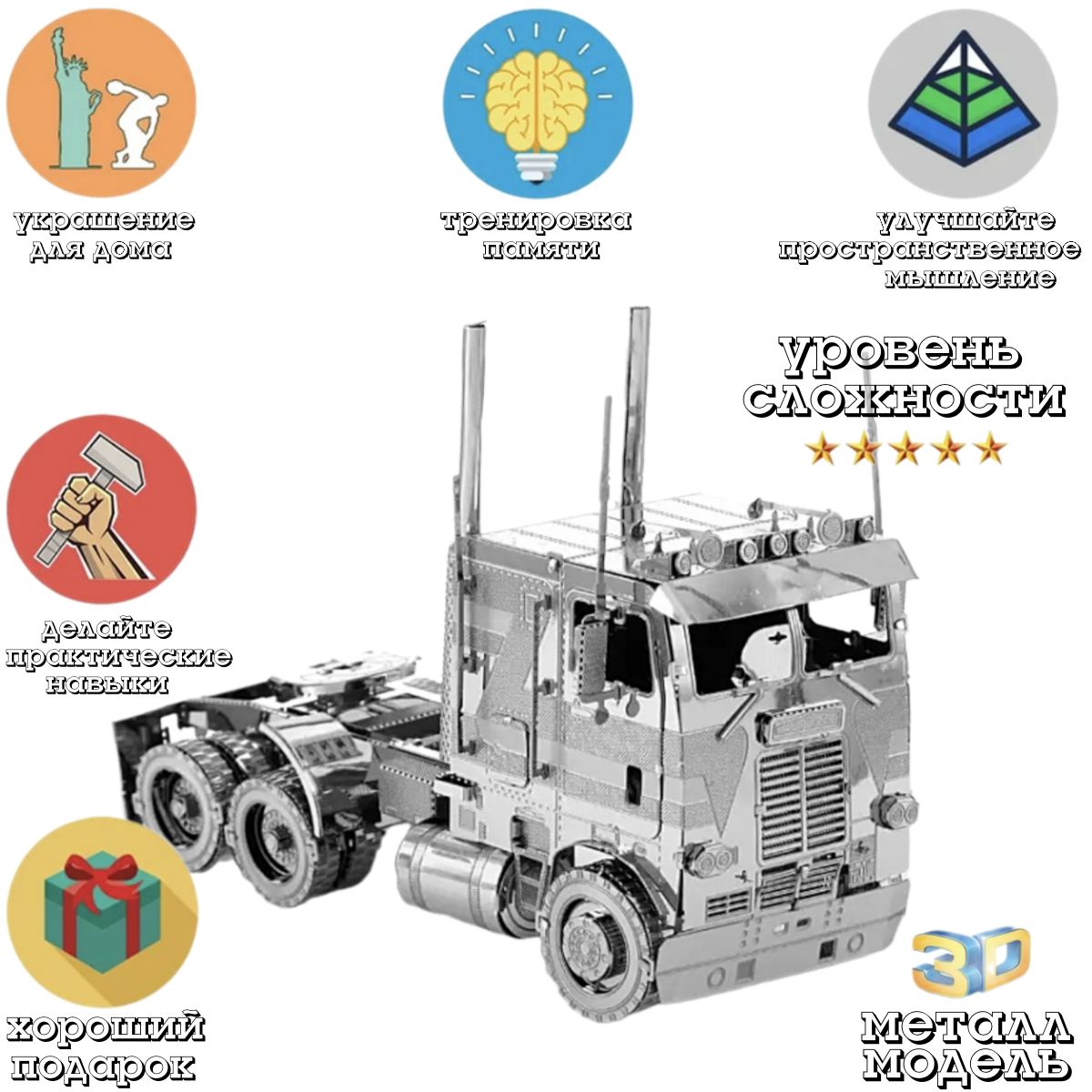 3д модель конструктор / СОЕ Грузовик / модель автомобиля сборная