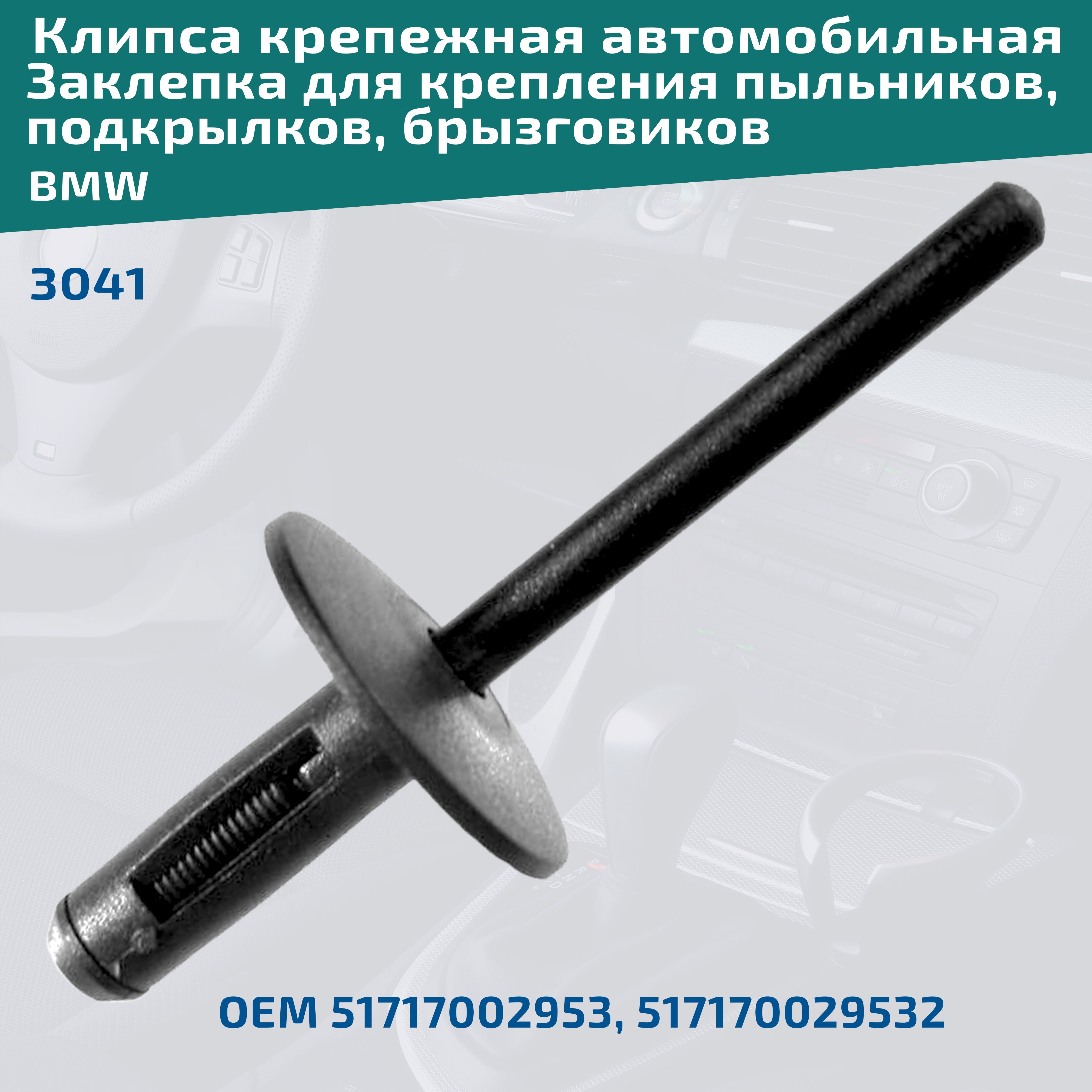 Заклепка автомобильная, 6 шт. купить по выгодной цене в интернет-магазине  OZON (1225542056)