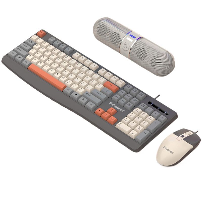 Комплектмышь+клавиатураSku00034,Английскаяраскладка,серый