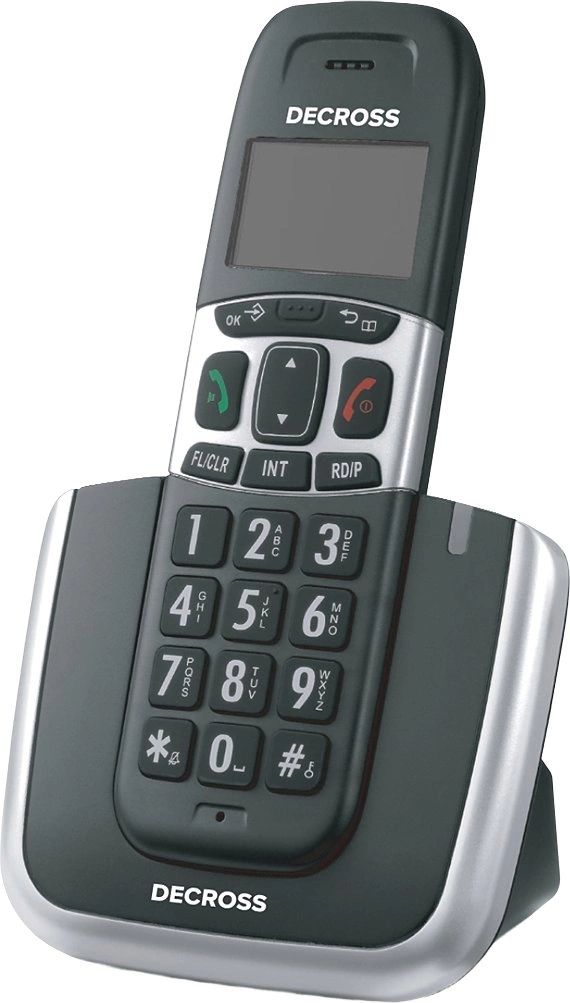 Радио телефон Dect Decross DC1004 черный, с АОН