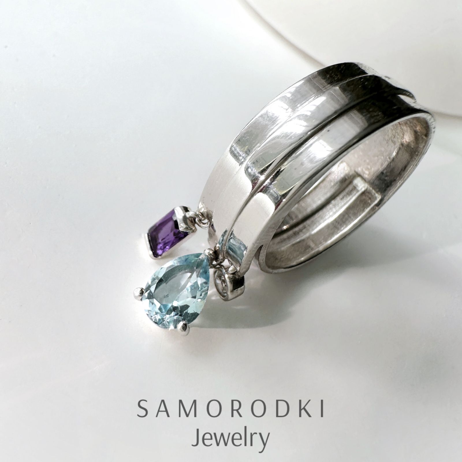 КольцоженскоеSAMORODKIJewelryсеребро925фианитаметисттопаз