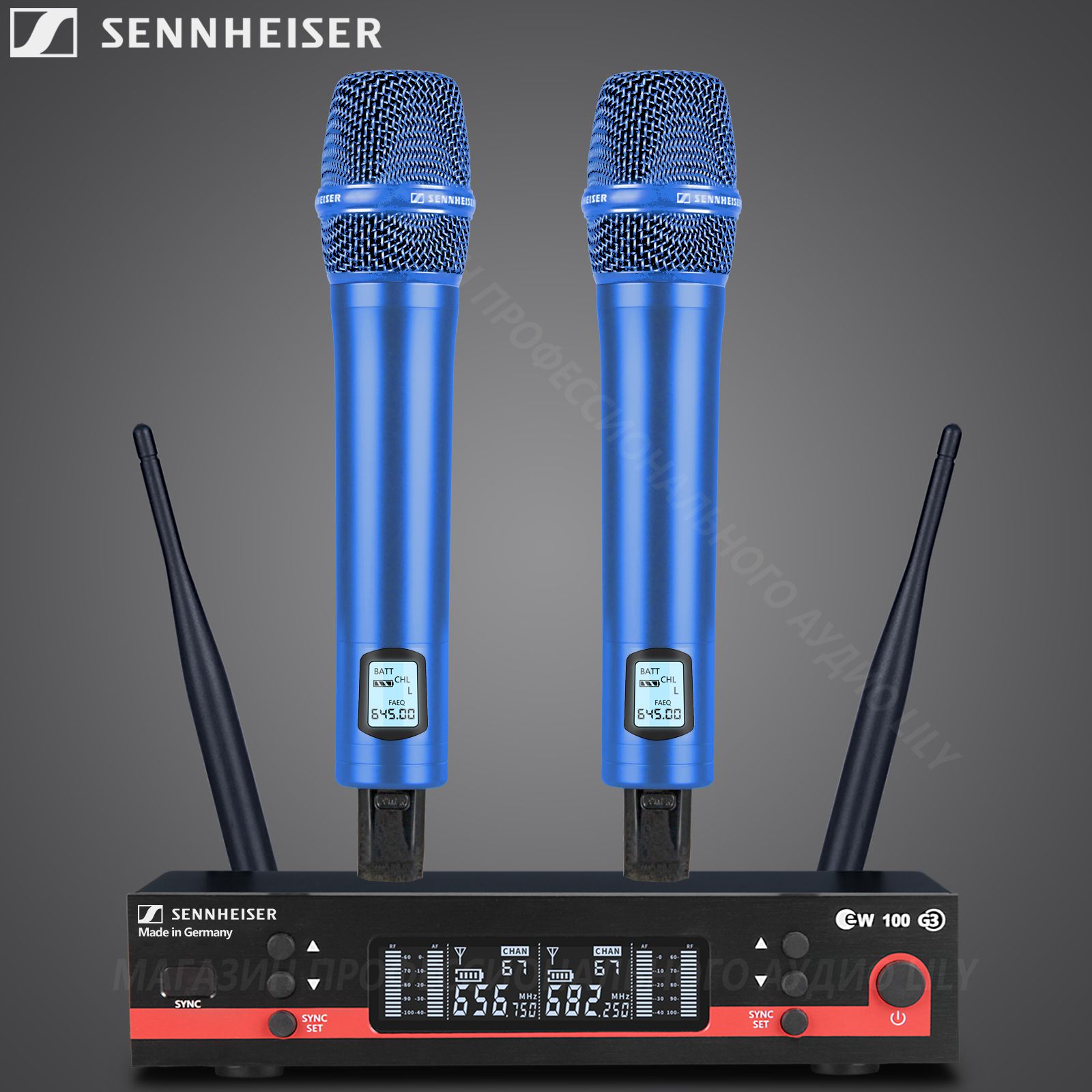 SennheiserМикрофондляживоговокалаEW100G3蓝,синий