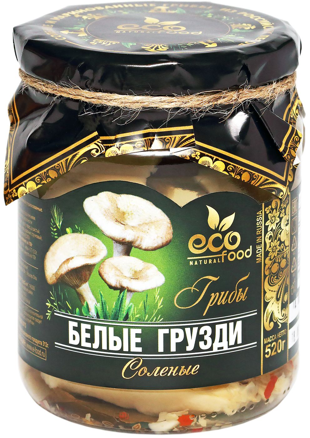 EcofoodГрибыБелыегруздисоленые,520г