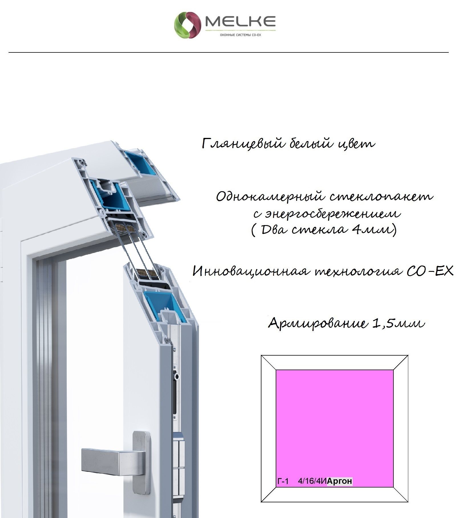 ОкноПВХ(ШиринахВысота)350х1200Melke60мм,одностворчатое,ГЛУХОЕ(неоткр),1камерныйстеклопакетсэнергосбережением,2стекла