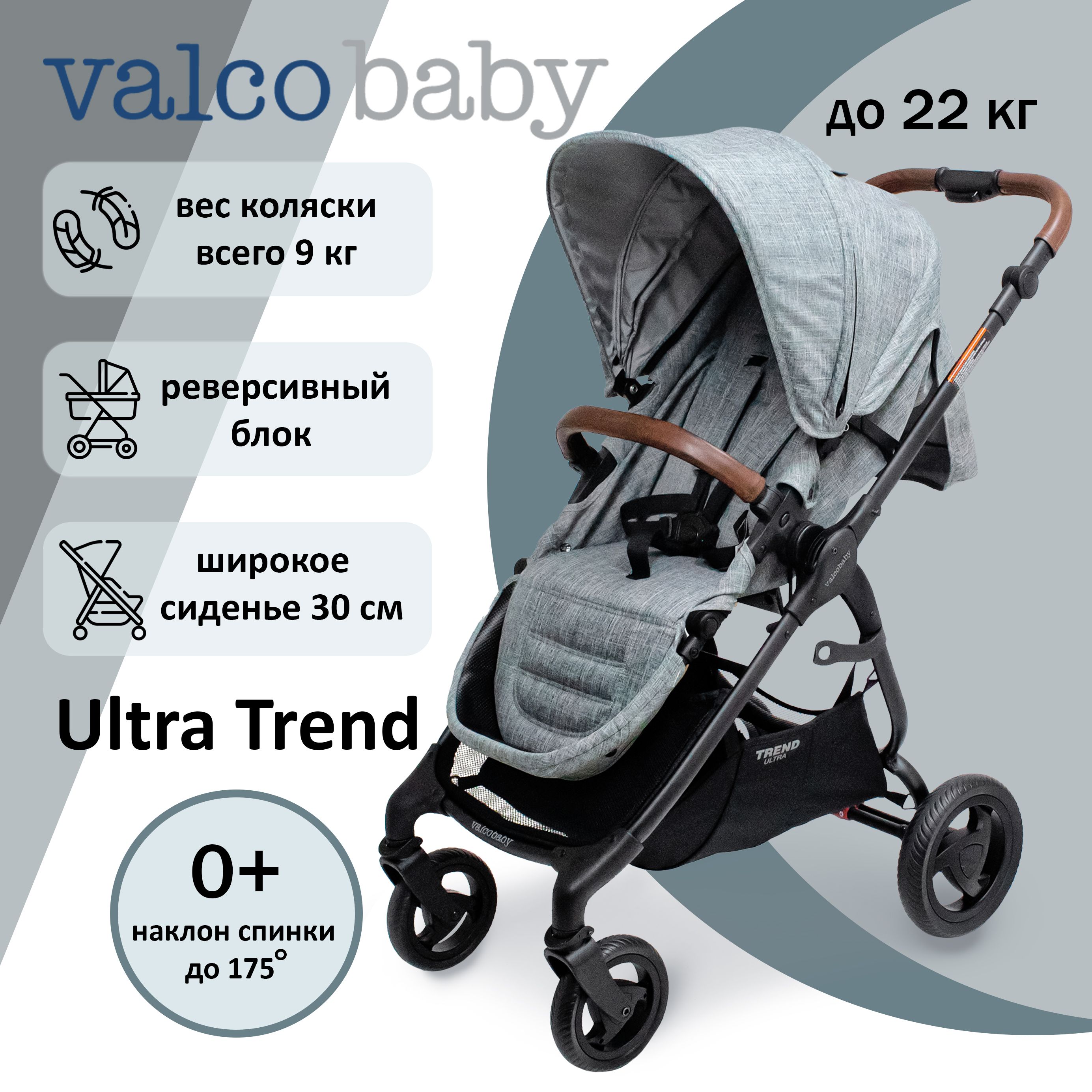 Коляска прогулочная с реверсивным блоком Valco baby Snap 4 Ultra Trend  цвет: Grey Marle - купить с доставкой по выгодным ценам в интернет-магазине  OZON (294823521)