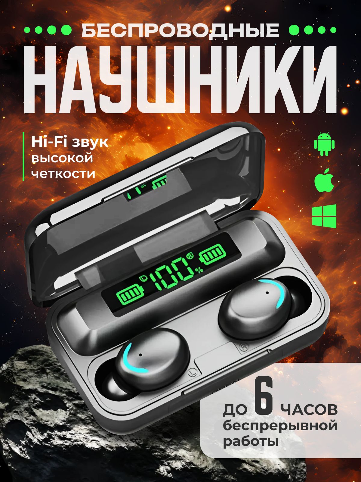 НаушникибеспроводныедляiPhoneиAndroid