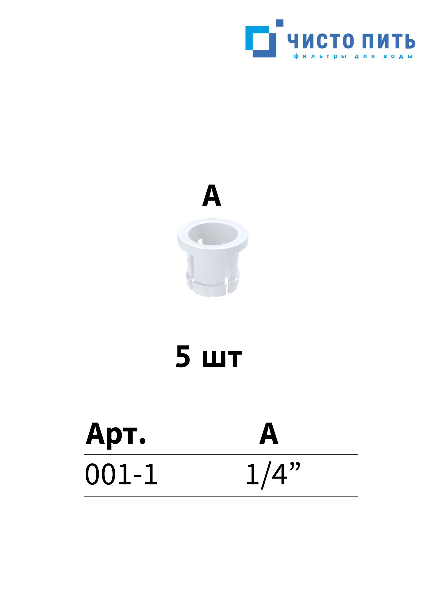 Цанга 1/4 для фитинга 5 шт.