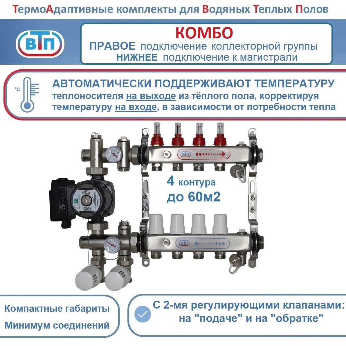 Размер шкафа для коллектора теплого пола на 6 контуров