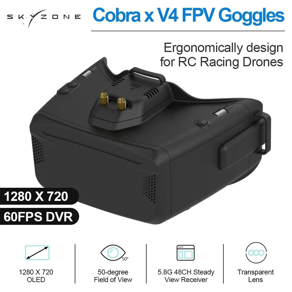 Приемник SKYZONE Cobra X V4 FPV Googles 5.8G 48-канальный приемник SteadyView, вид от первого лица,FPV ВИДЕО ОЧКИ