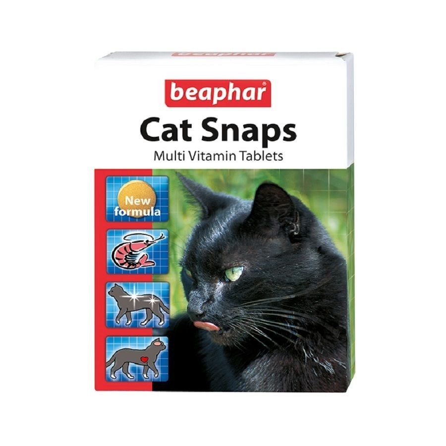 Beaphar: Cat Snaps Кормовая мультивитаминная добавка, с таурином и биотином, для кошек, 75 таблеток