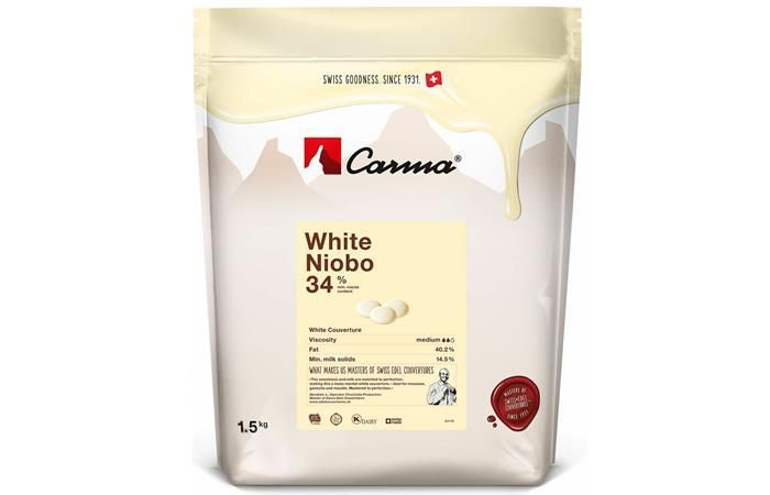 Белый шоколад в каллетах Carma White Niobo, 34% какао (CHW-O050NIBOE6-Z71) 1,5кг (Карма)