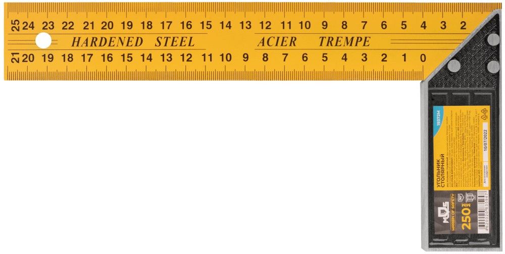 MOS19372МУгольникстолярный,двусторонняяшкала250мм