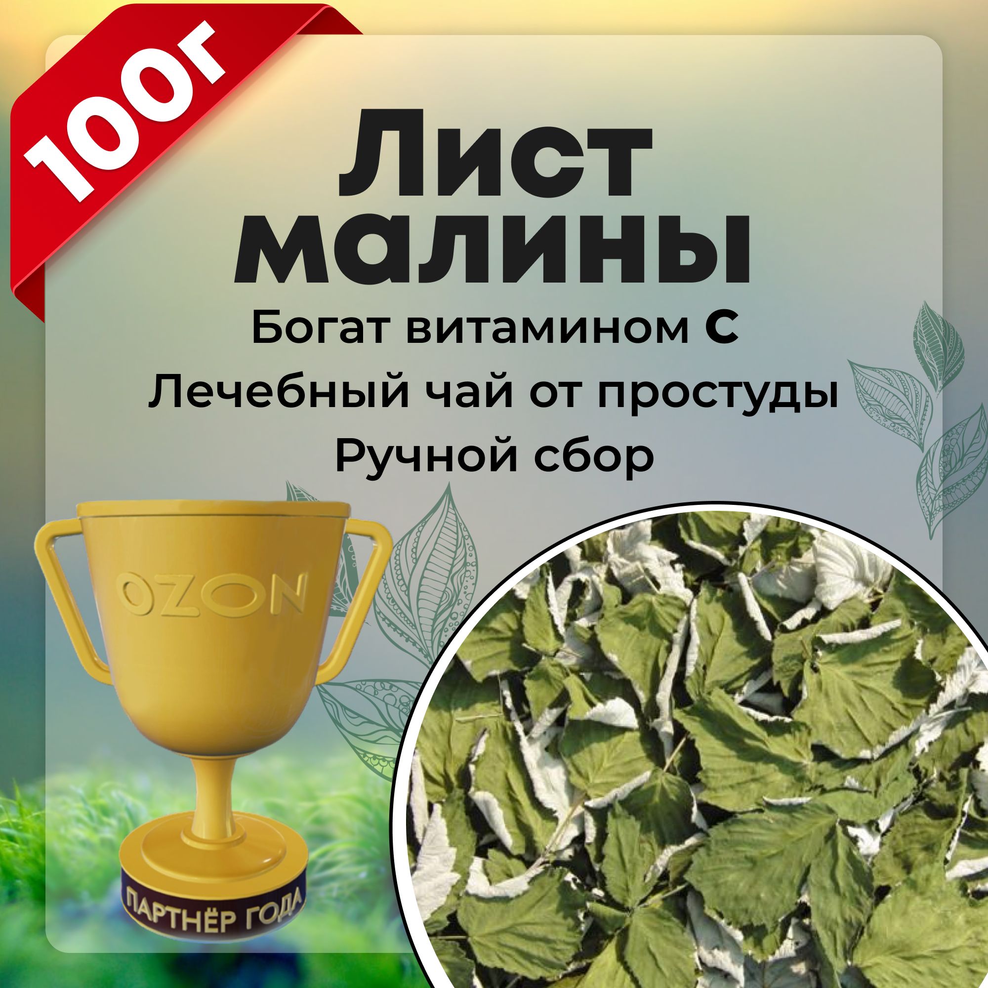 "Листмалины",натуральныйсушеныйлистмалины,100г.