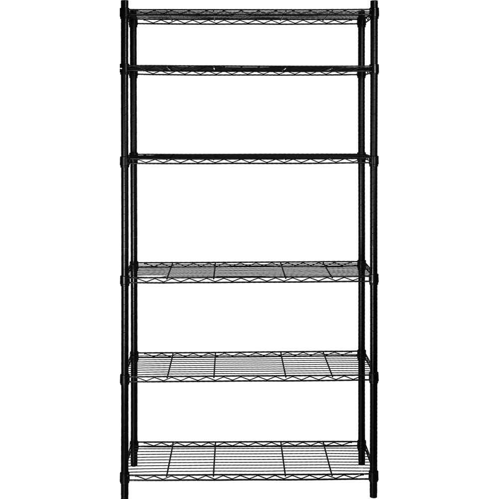 Стеллаж металлический, 35х180х90 см, цвет Черный, 6 полок, надежный