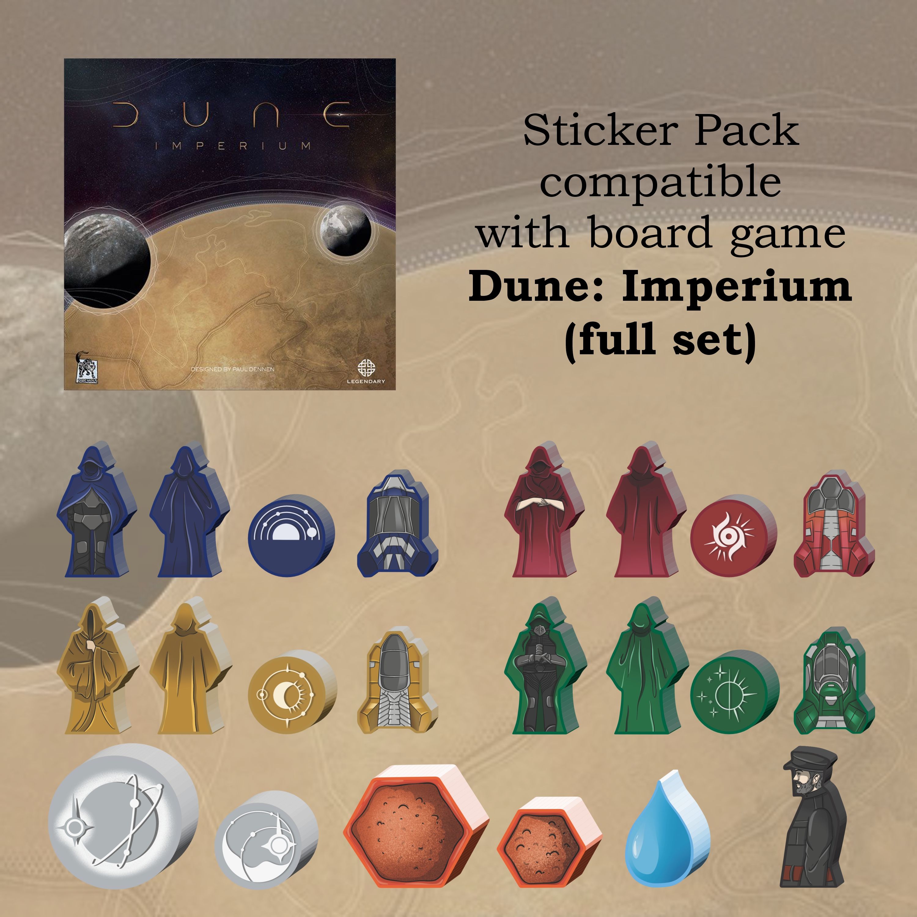 Стикерпак для настольной игры Dune: Imperium (Дюна: Империя)