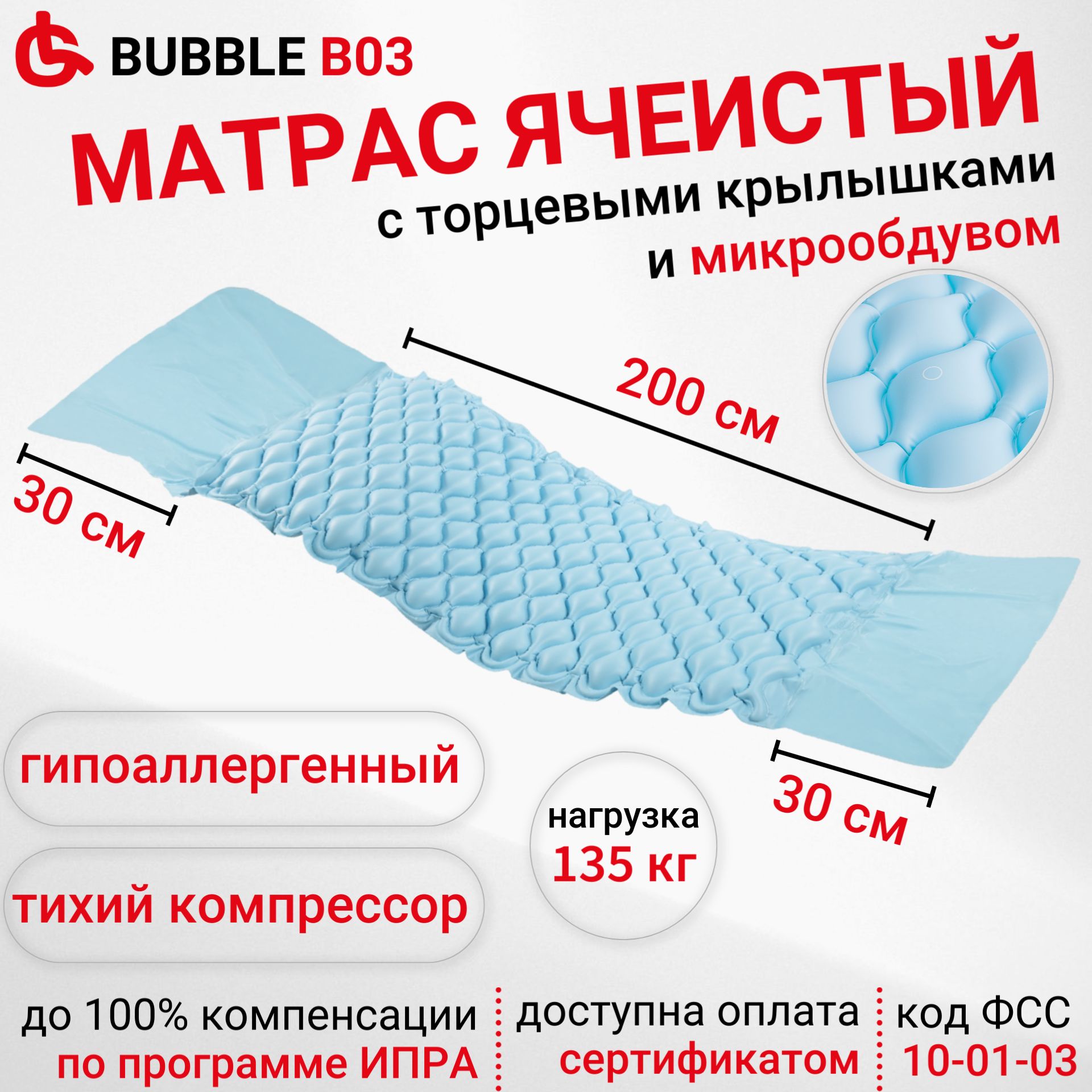 Противопролежневый матрас ortonica bubble b03