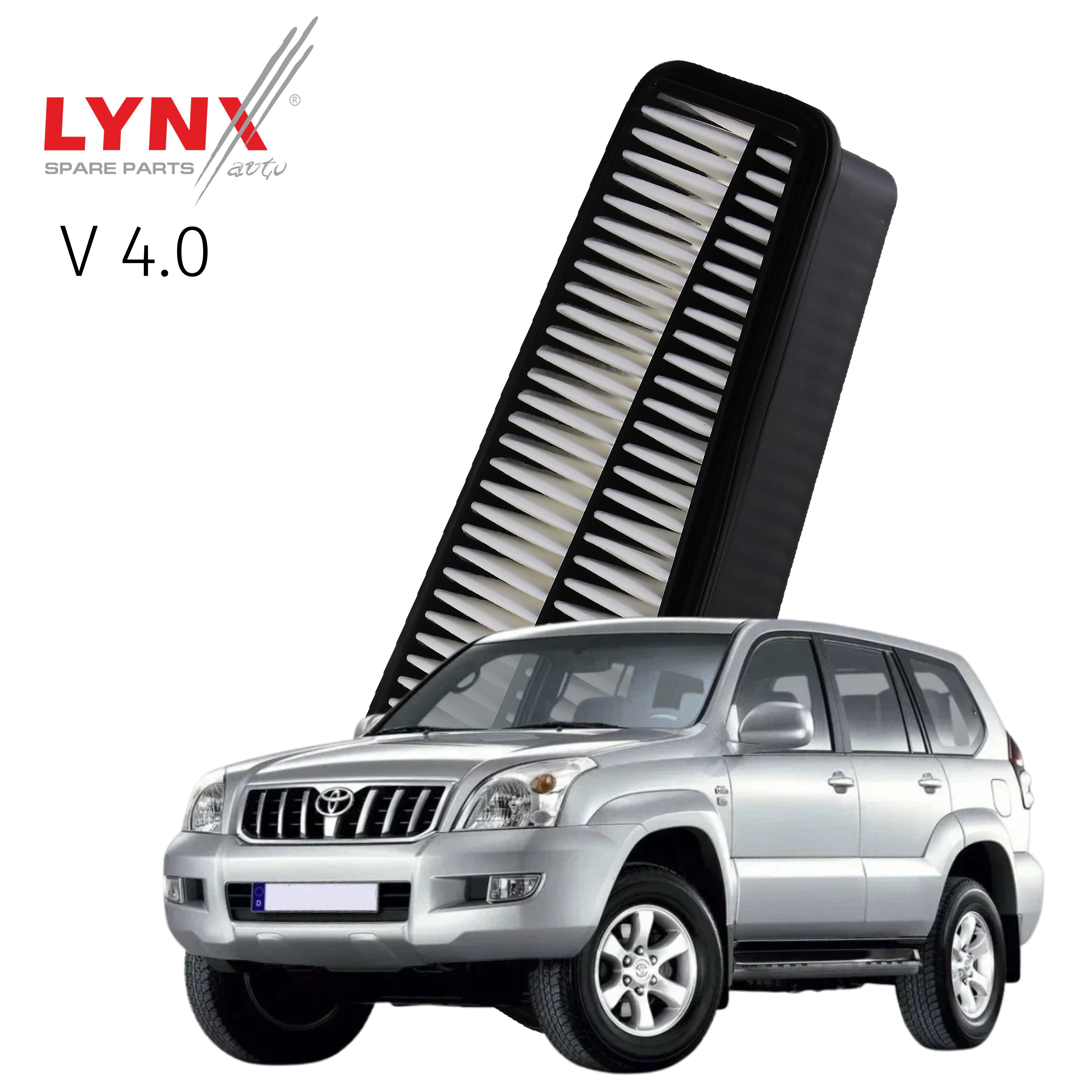 Фильтр воздушный Toyota Land Cruiser Prado (3) / Тойота Ленд Крузер Прадо 2002 2003 2004 2005 2006 2007 2008 2009 V4 1GR-FE / 1шт LYNXauto