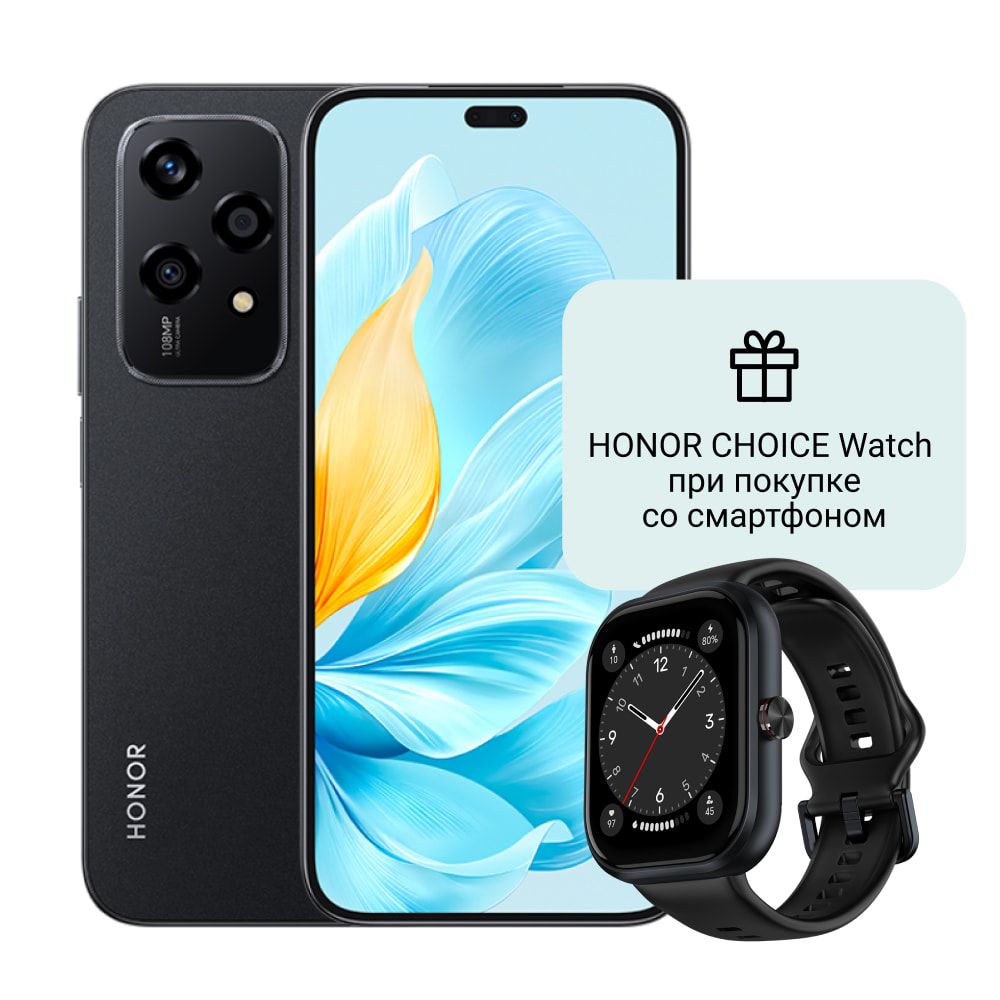 HonorСмартфонHONOR200liteРостест(EAC)8/256ГБ,черный