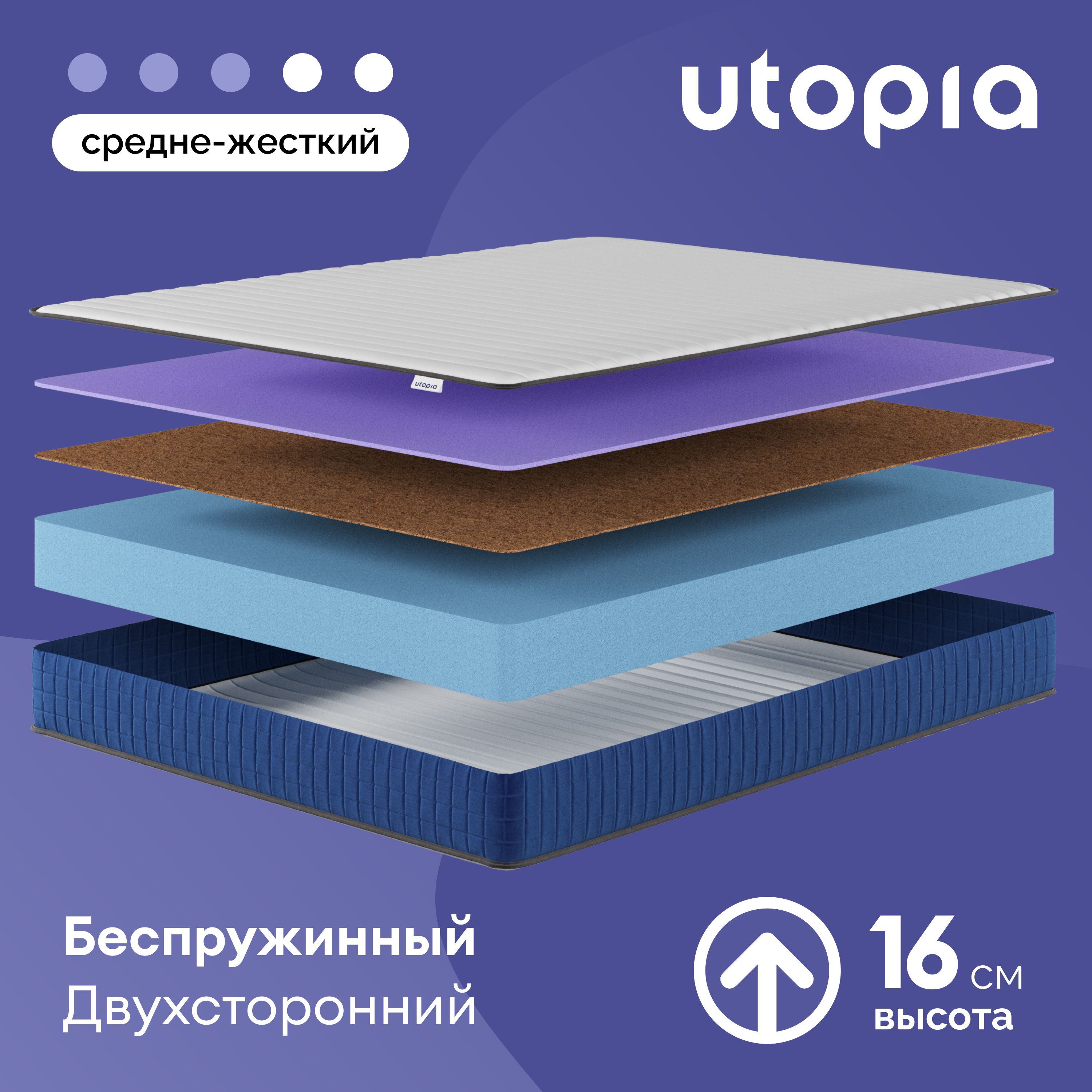 UTOPIAМатрасFoamCocoStart,Беспружинный,80х200см