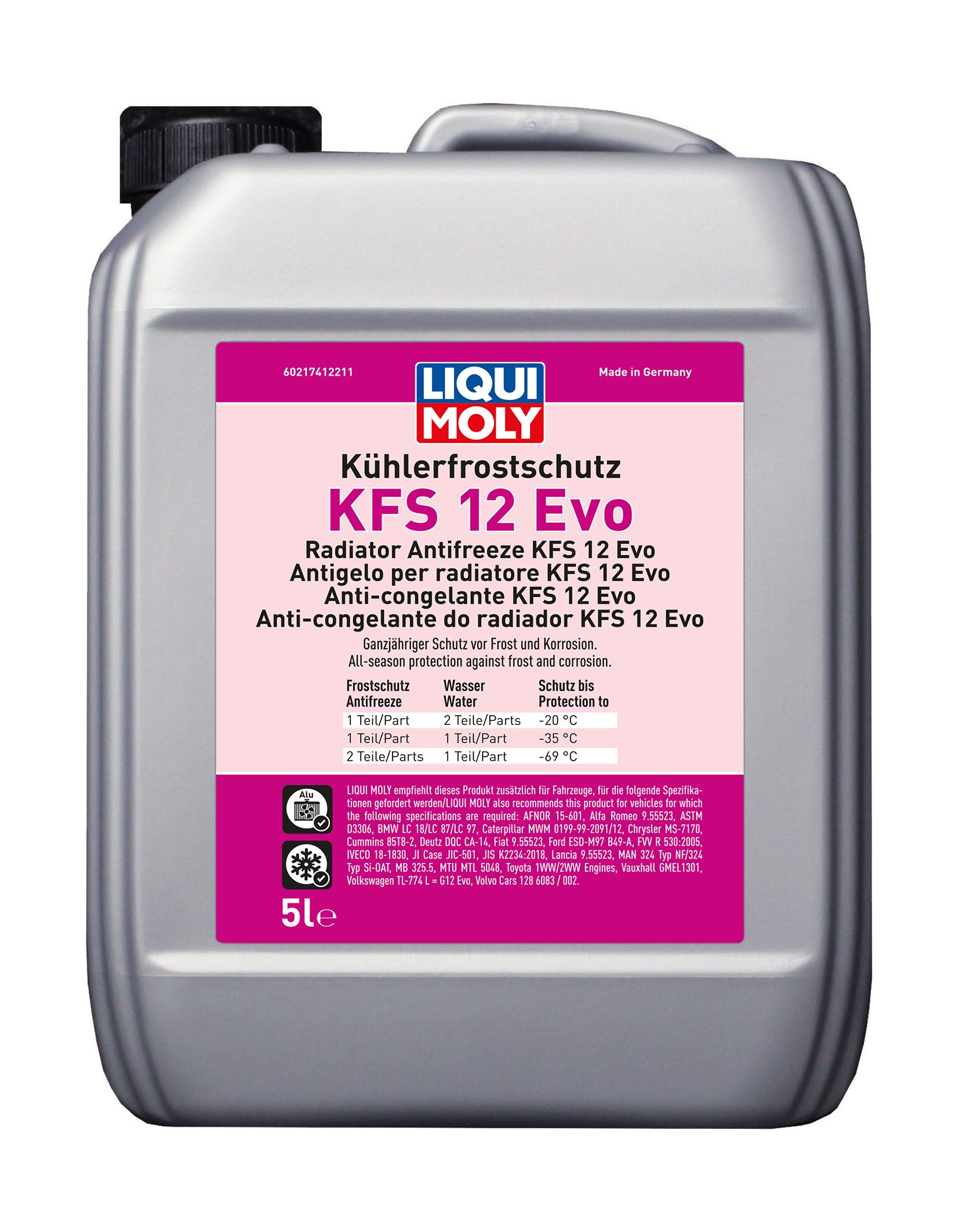 Антифриз-концентрат Liqui Moly "Kuhlerfrostschutz G12 EVO",VW TL 774-L, 5л