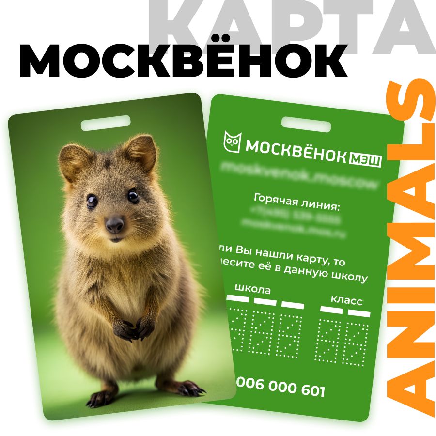 Карта Москвёнок ANIMALS №5