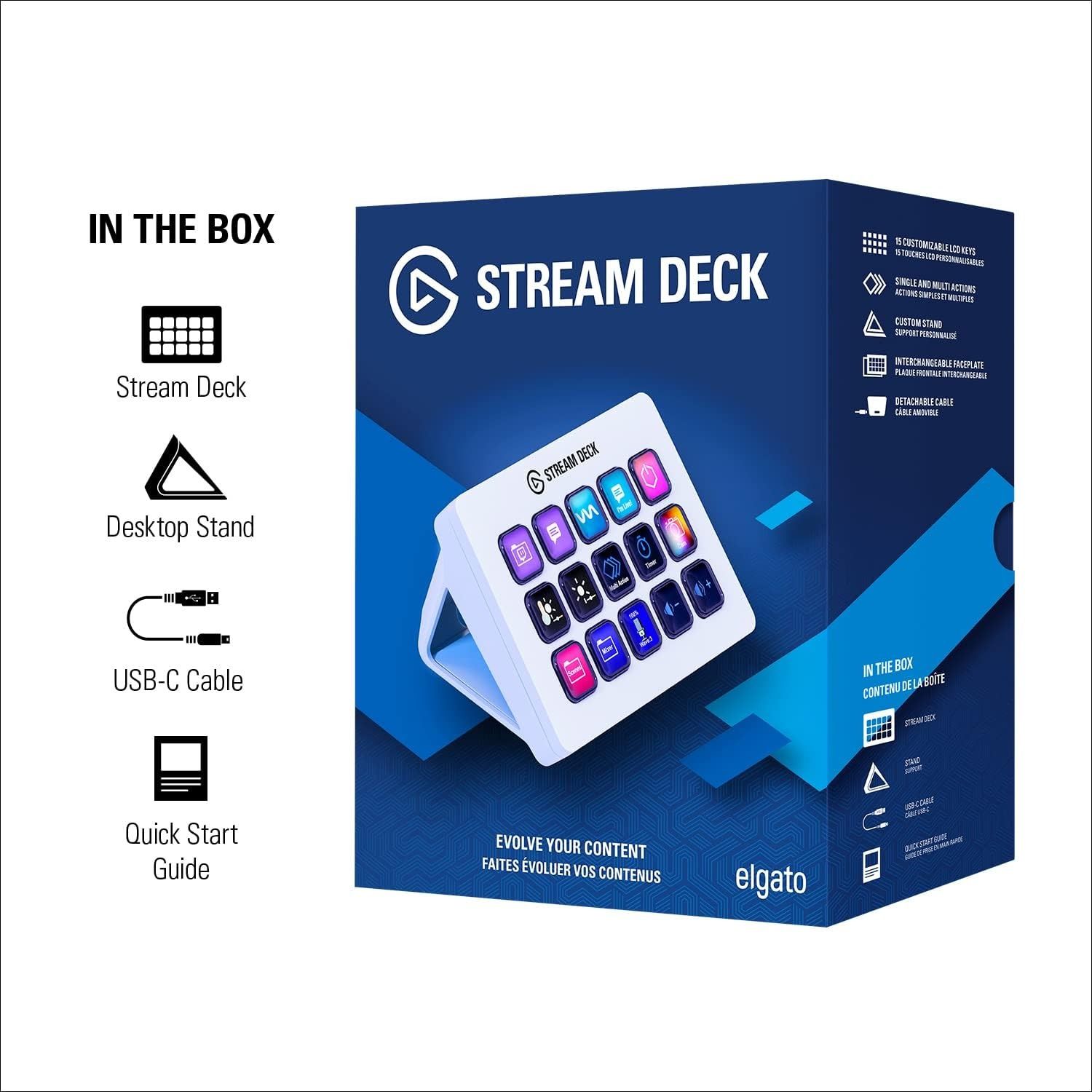 ElgatoИгроваяклавиатураStreamDeckMK.2,белый