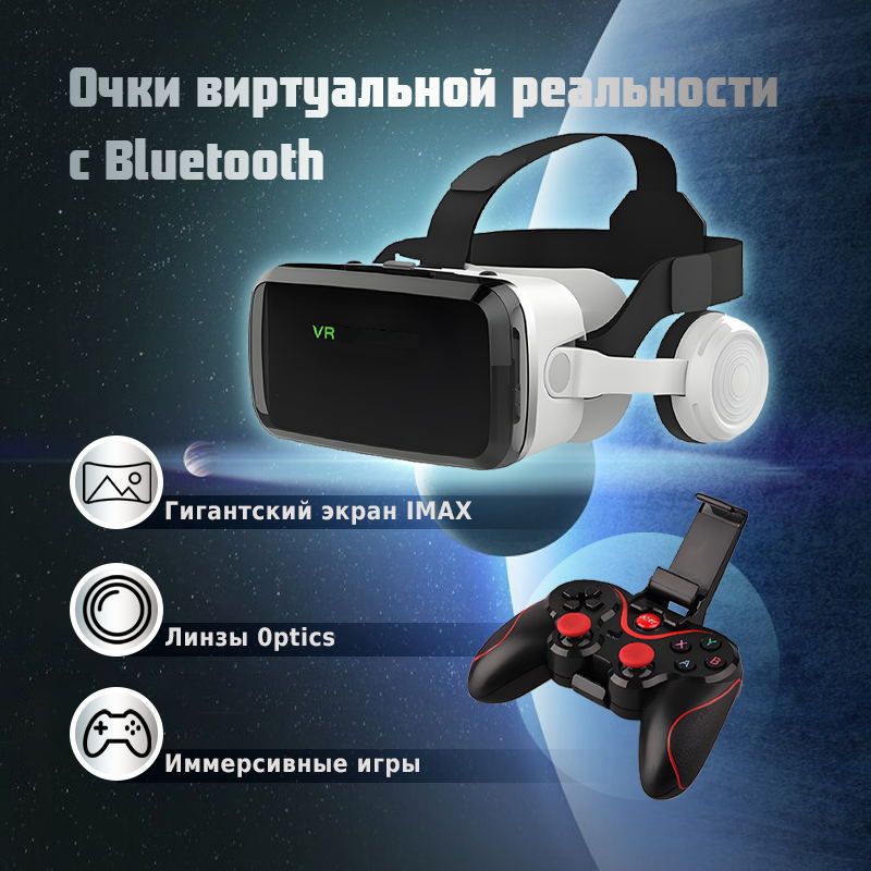 Автономный VR шлем виртуальной реальности/Очки VR, очки виртуальной реальности,G04BS+C8S с кронштейном,с геймпад