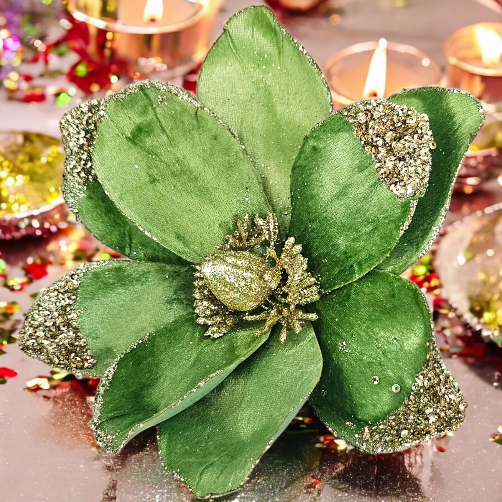 Цветы на елку Цветы на прищепке. диаметр 22 см.