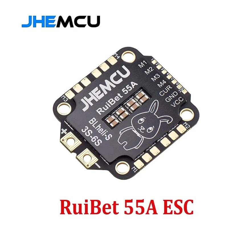 JHEMCU RuiBet 55A ESC BLHELI_S Dshot600 4in1 Бесщеточный ESC 3-6S 30,5X30,5 M4 для RC Контроллер