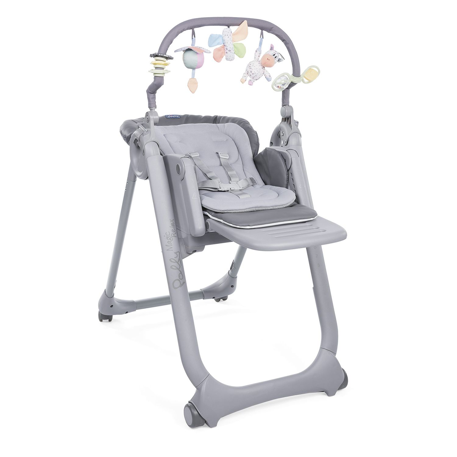 Стульчик для кормления chicco polly magic relax graphite