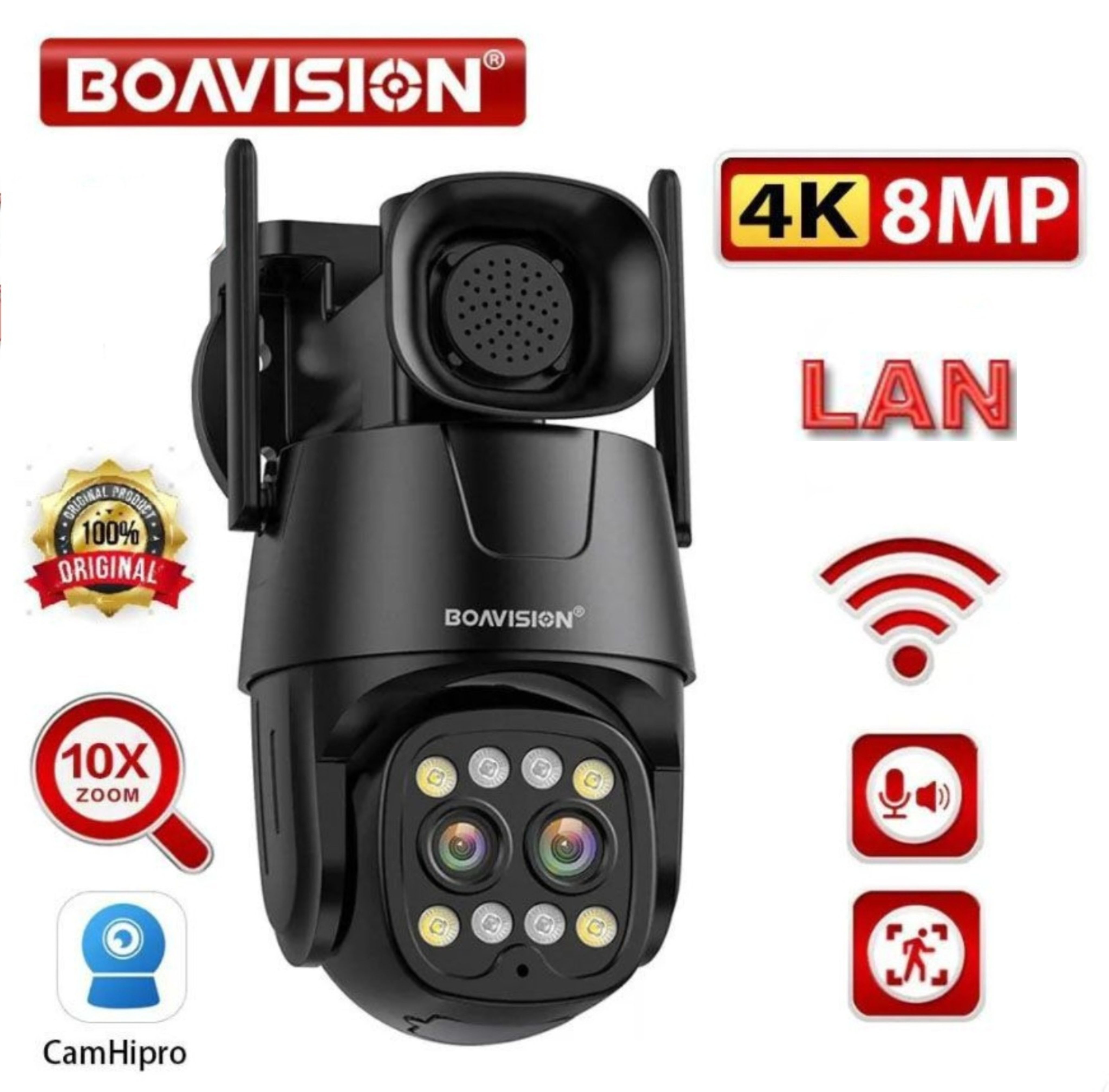 Камера видеонаблюдения BOAVISION 8Mp x10 WiFi/ LAN