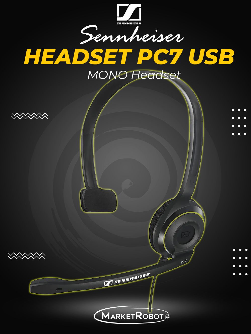 Гарнитура с микрофоном для компьютера Sennheiser Headset PC 7 USB black