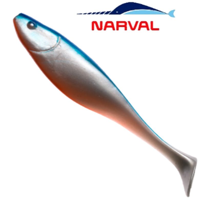 Приманка силиконовая Narval Commander Shad 12cm цв. #001 Blue Back Shiner / Виброхвост для джига на судака, щуку / Силикон Командер Шед