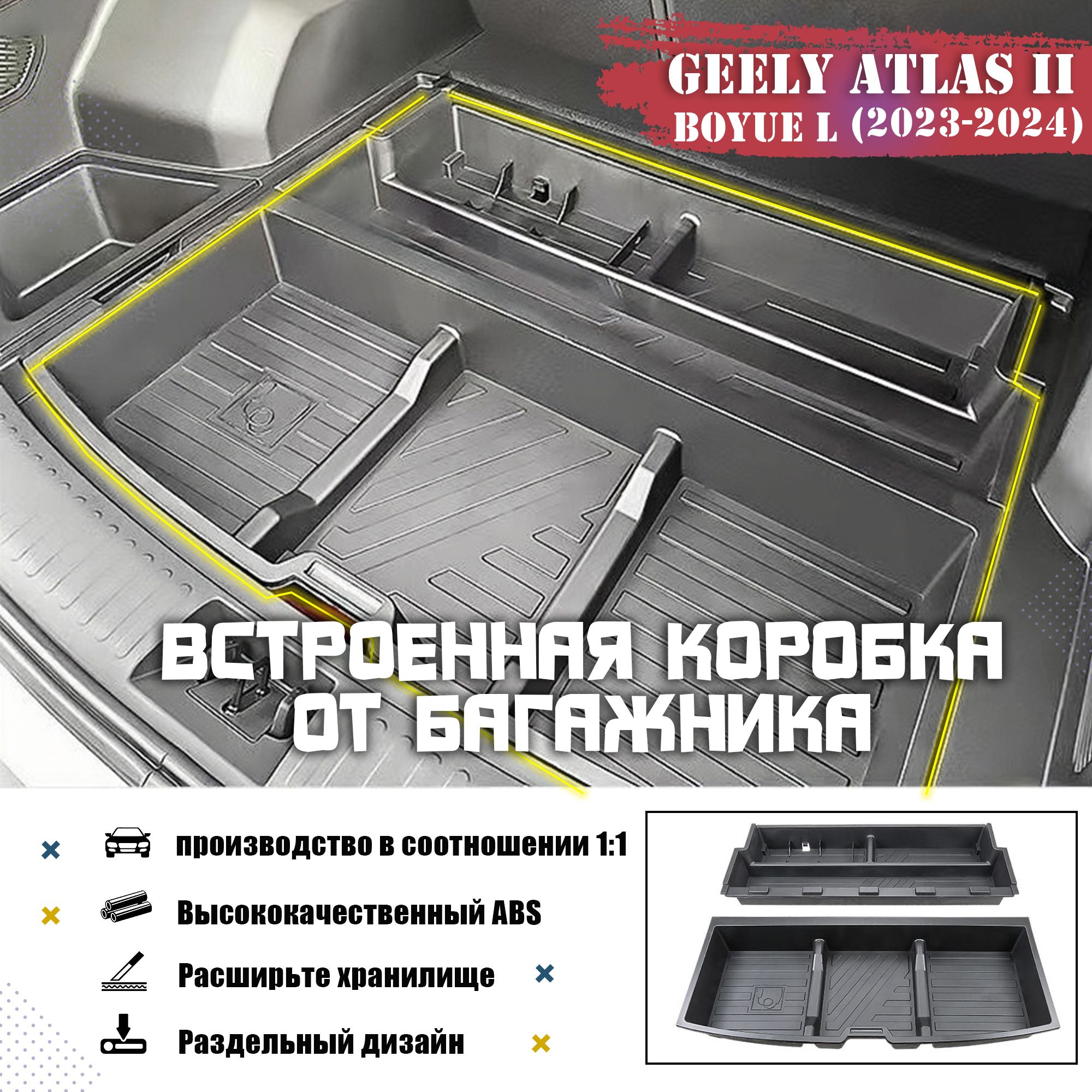 Встроенная коробка от багажника/Geely Atlas II (ATLAS FX11;Boyue L) 2023-2024