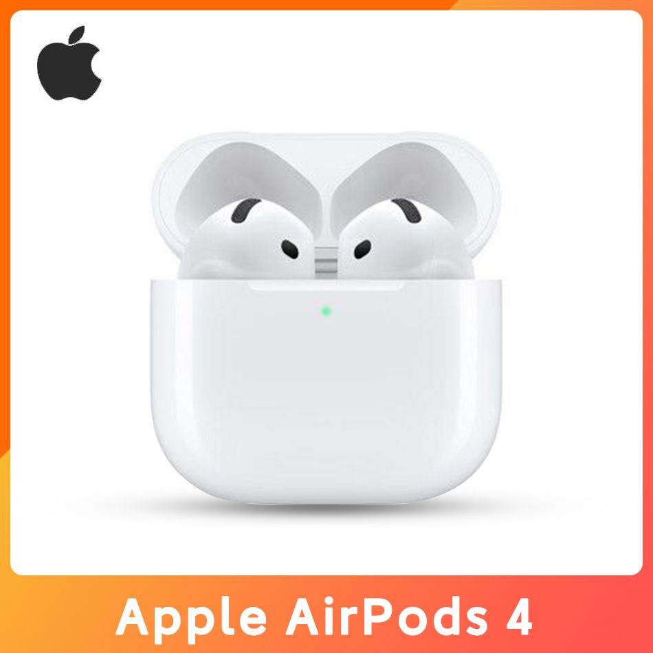 AppleНаушникибеспроводныесмикрофономAppleAirPods4,Bluetooth,USBType-C,белый