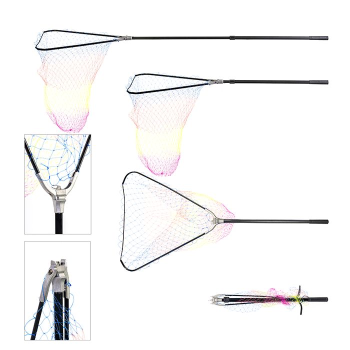 Подсачек 65x60x60 треуголный цветная сетка L150