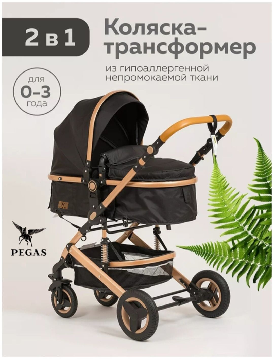 Коляска универсальная 2 в 1 PGB-001, черный