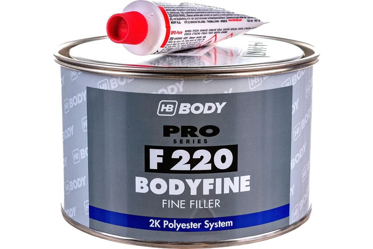 Шпатлевка HB BODY F220 BODYFINE, белый, банка, 1кг