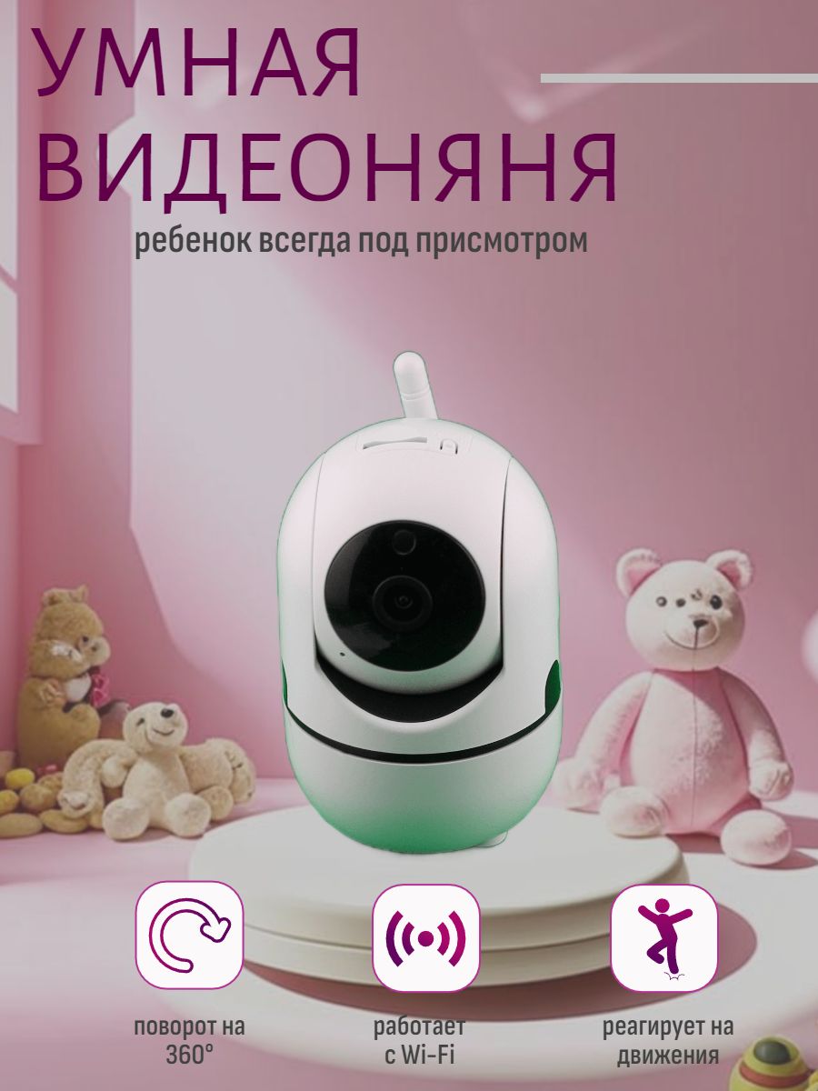 Умная видеоняня с Wi-Fi,камера для дома, камера видеонаблюдения 360