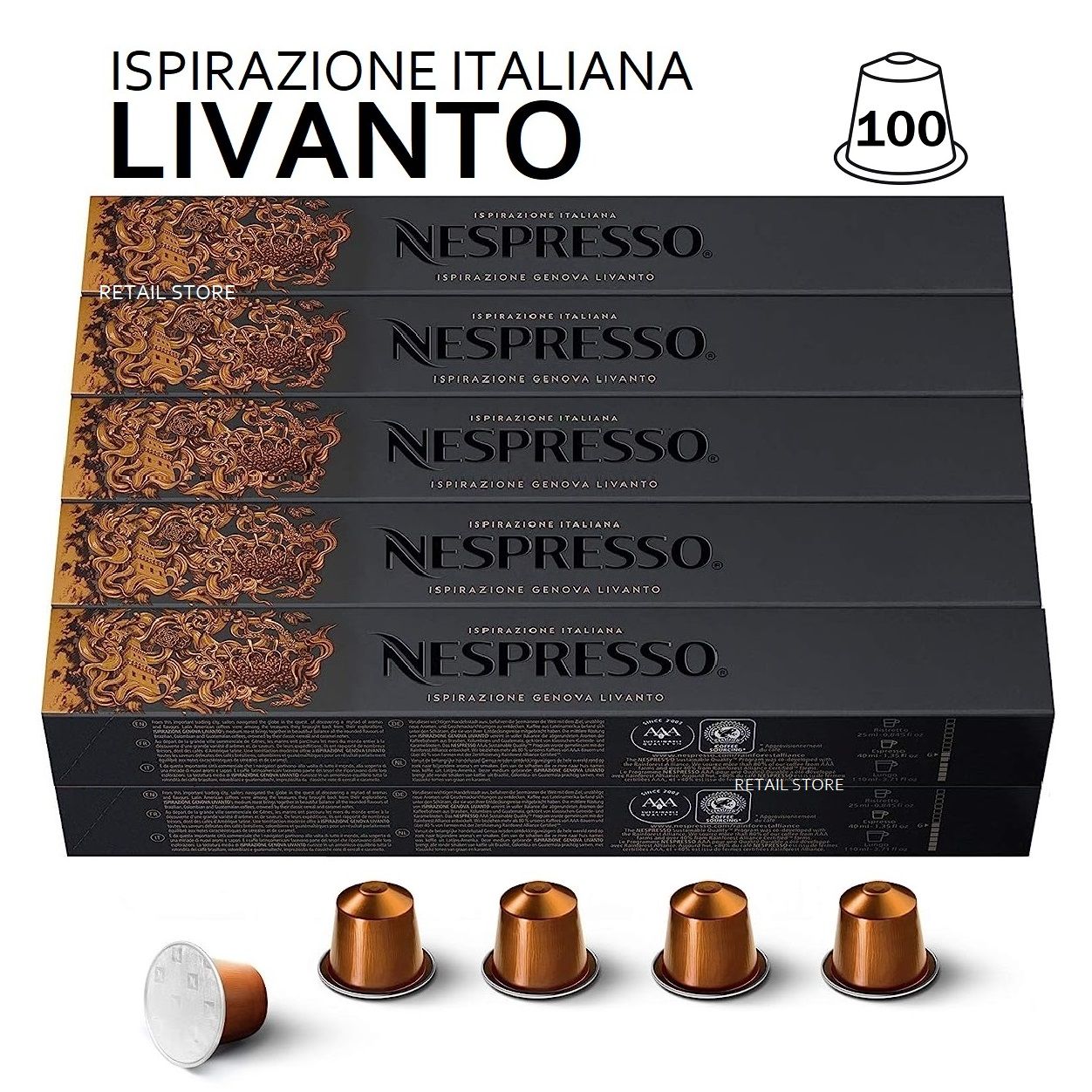 Набор кофе Nespresso LIVANTO, 10 упаковок (100 капсул)