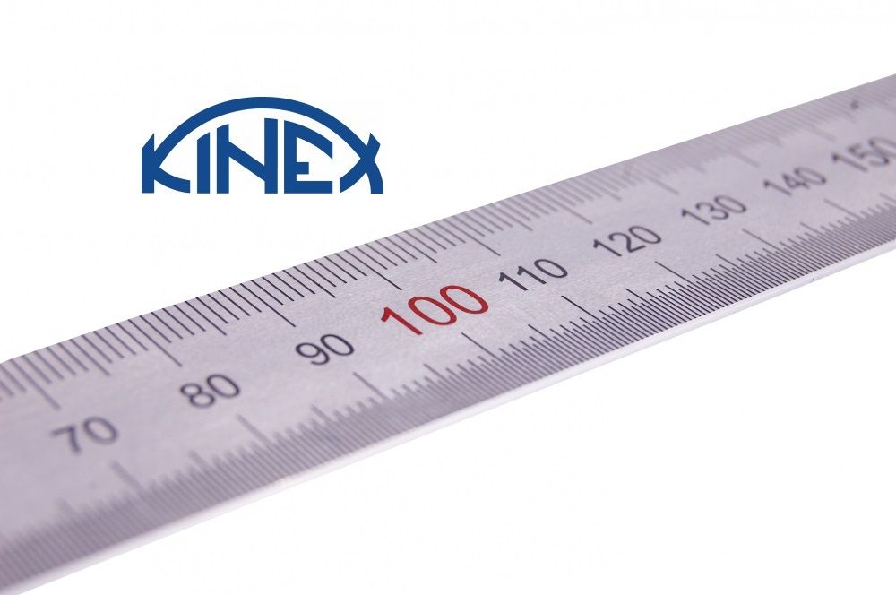 Линейка стальная KINEX 1022-02-030 (300х25х1мм) цветная шкала 0.5мм